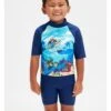 Speedo Boys Learn To Swim Sun Protection Top And Shorts - Blue