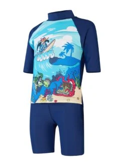 Speedo Boys Learn To Swim Sun Protection Top And Shorts - Blue -Sport Sphere 10GO8 SQ2 0000000020 BLUE MDf