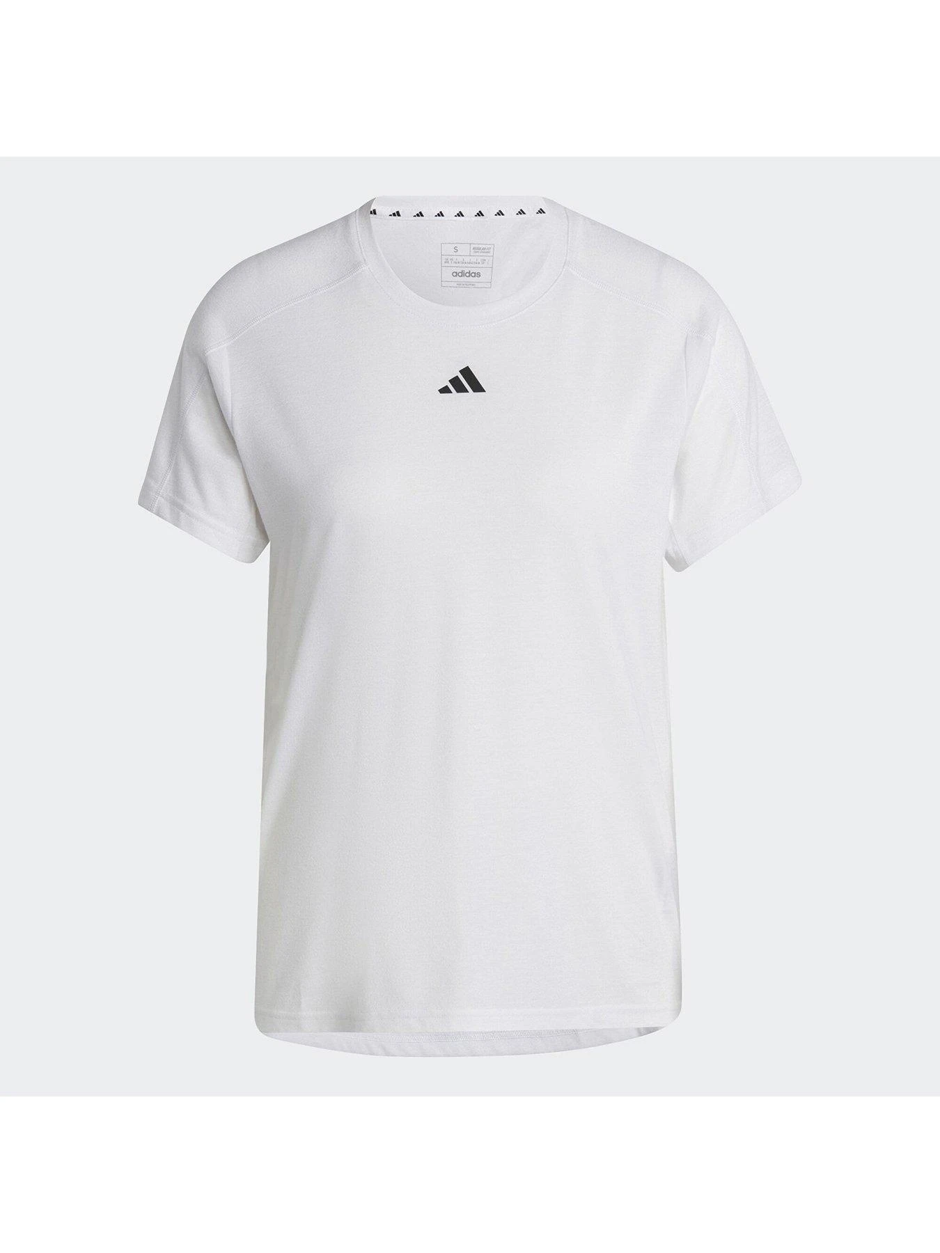 Adidas AEROREADY Train Essentials Minimal Branding Crewneck Tee - White 5 Adidas AEROREADY Train Essentials Minimal Branding Crewneck Tee - White - Image 5