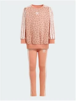 Adidas Originals Animal Allover Print Crew And Leggings Set