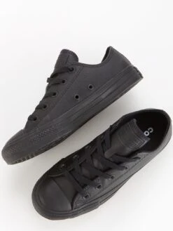 Converse Chuck Taylor All Star Leather Ox Plimsolls - Black -Sport Sphere 639TN SQ4 0000000226 BLACK BLACK SLt