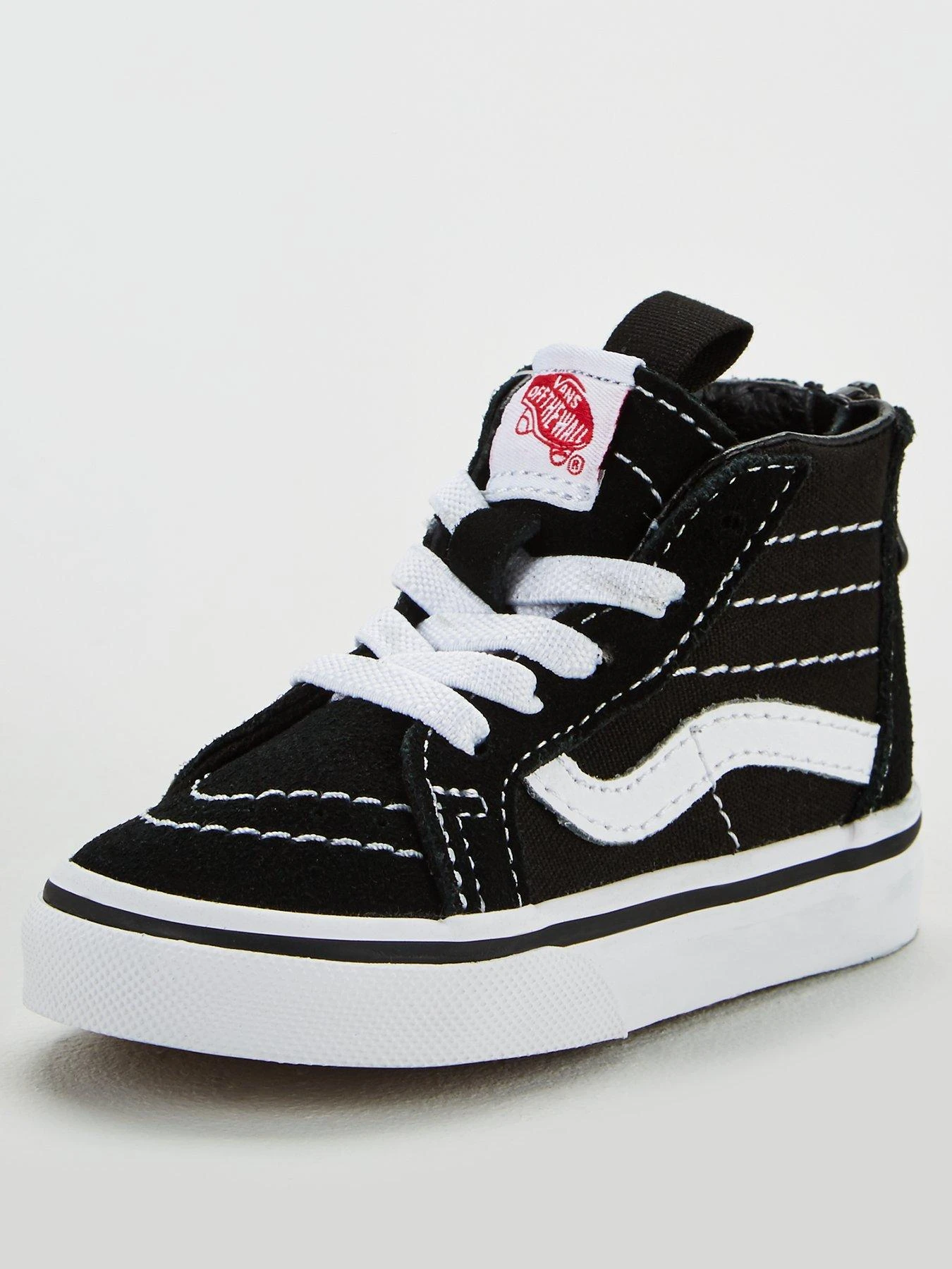Vans Sk8-Hi Toddler Unisex Hi Top Trainers-Black/White 1 Vans Sk8-Hi Toddler Unisex Hi Top Trainers-Black/White