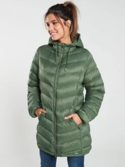 Trespass Rianna Long Padded Jacket - Basil Green