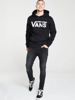 Vans Men's Classic Po Hoodie Ii - BLACK/WHITE -Sport Sphere NTQRC SQ3 0000000019 BLACK WHITE MDo