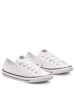 Converse Chuck Taylor All Star Dainty Canvas Ox Plimsolls - White -Sport Sphere NUE6K SQ3 0000000269 WHITE BLACK SLs
