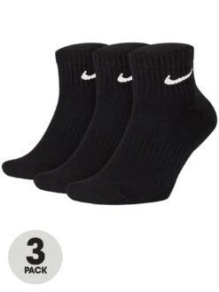 Nike Everyday Cushion Ankle Socks (3 Pack) - Black