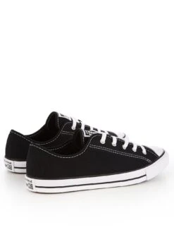 Converse Women's Chuck Taylor All Star Dainty Canvas Ox Trainers - BLACK -Sport Sphere PTKVY SQ3 0000000019 BLACK WHITE SLs