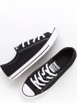 Converse Women's Chuck Taylor All Star Dainty Canvas Ox Trainers - BLACK -Sport Sphere PTKVY SQ4 0000000019 BLACK WHITE SLt