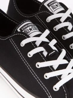 Converse Women's Chuck Taylor All Star Dainty Canvas Ox Trainers - BLACK -Sport Sphere PTKVY SQ6 0000000019 BLACK WHITE SLd