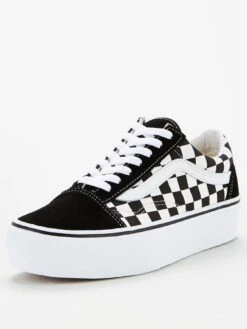 Vans Women's UA Old Skool Platform Trainers - BLACK/WHITE
