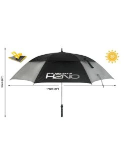 Sun Mountain H2NO Dual Canopy Windproof Large Golf Umbrella - 68" (172cm) Auto-Opening, Fibreglass Frame, UV Protection - Grey/Black -Sport Sphere PYFQG SQ7 0000000222 GREY BLACK DGy