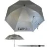 Sun Mountain H2NO Dual Canopy Windproof Large Golf Umbrella - 68" (172cm) Auto-Opening, Fibreglass Frame, UV Protection - Ultraviolet Silver