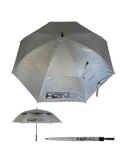 Sun Mountain H2NO Dual Canopy Windproof Large Golf Umbrella - 68" (172cm) Auto-Opening, Fibreglass Frame, UV Protection - Ultraviolet Silver