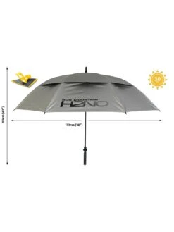 Sun Mountain H2NO Dual Canopy Windproof Large Golf Umbrella - 68" (172cm) Auto-Opening, Fibreglass Frame, UV Protection - Ultraviolet Silver -Sport Sphere PYFQT SQ7 0000000005 GREY DGy
