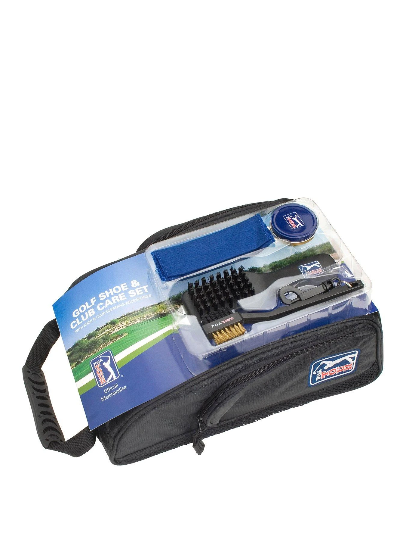 PGA Tour Shoe Bag With Club Cleaning Set 1 PGA Tour Shoe Bag With Club Cleaning Set