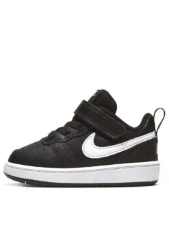 Nike Court Borough Low 2 Infant Trainers - Black/White -Sport Sphere QA734 SQ3 0000000019 BLACK WHITE SLs