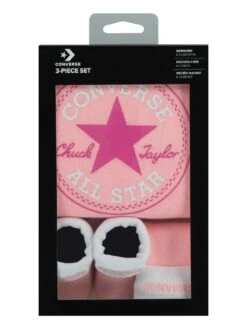 Converse Younger Classic Ctp Infant Hat Bodysuit Bootie Set 3pk -Sport Sphere QMTPQ SQ2 0000000063 PINK MDf