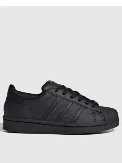 Adidas Originals Unisex Kids Superstar Trainers - Black/Black -Sport Sphere QMVUT SQ3 0000000226 BLACK BLACK SLs
