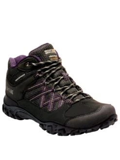 Regatta Edgepoint Waterproof Mid Walking Boot - Black/Purple