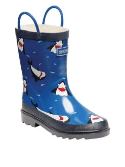 Regatta Kids Minnow Wellies - Shark - Grey/Blue