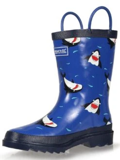 Regatta Kids Minnow Wellies - Shark - Grey/Blue -Sport Sphere QNMJN SQ3 0000000020 BLUE SLf