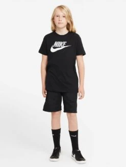 Nike Boys NSW Futura Icon T-shirt - Black/Grey -Sport Sphere QRULR SQ2 0000000114 BLACK GREY MDf