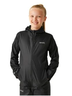 Regatta Kids Pack-It Waterproof Jacket III - Black