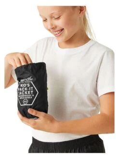 Regatta Kids Pack-It Waterproof Jacket III - Black -Sport Sphere RATF3 SQ3 0000000004 BLACK SLb