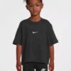 Nike Girls NSW Essential Short Sleeve Boxy T-Shirt - Black/White