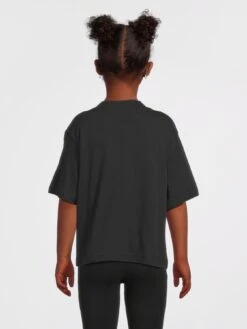 Nike Girls NSW Essential Short Sleeve Boxy T-Shirt - Black/White -Sport Sphere RFRQX SQ2 0000000019 BLACK WHITE MDb