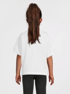 Nike Girls NSW Essentials Short Sleeve Boxy T-Shirt - White/Black -Sport Sphere RFRQY SQ2 0000000269 WHITE BLACK MDb