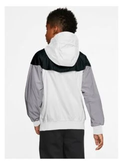 Nike Boys NSW Windrunner Hooded Jacket - White/Black -Sport Sphere RFRWG SQ3 0000000269 WHITE BLACK SLb