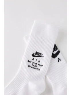 Nike 2 Pack Of Air Crew Sneaker Socks - White/Black -Sport Sphere RN9PV SQ4 0000000269 WHITE BLACK SLd