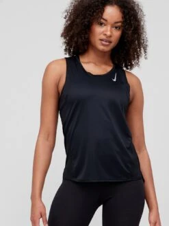 Nike Women's Running Df Race Day Singlet - BLACK/SILVER