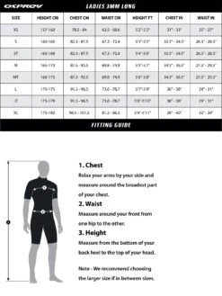 Osprey Origin Ladies Long Wetsuit (Black/Blue) -Sport Sphere RQFPQ SQ7 0000000024 BLACK BLUE DGy