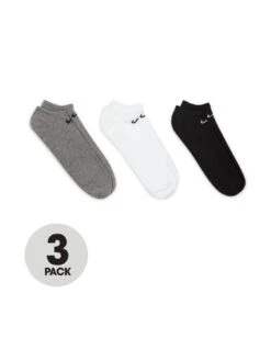 Nike Train Everyday Lightweight No Show Socks - White/Grey/Black