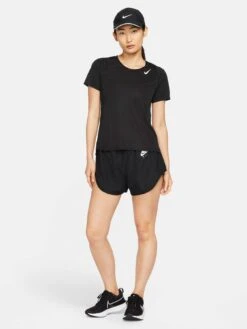 Nike Women's Running Df Race Tee - BLACK/SILVER -Sport Sphere RWT6D SQ3 0000000004 BLACK MDo