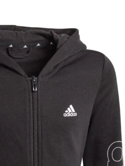 Adidas Junior Girls Linear Logo Full Zip Hoodie - Black/White -Sport Sphere RXFLD SQ4 0000000019 BLACK WHITE SLd