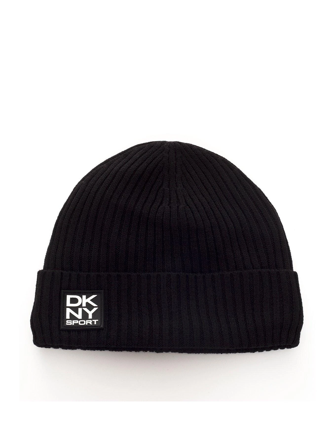 DKNY SPORT Ribbed Beanie - Black 1 DKNY SPORT Ribbed Beanie - Black