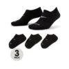 Nike 3 Pack Everyday Plus Cushioned Footie Socks - Black