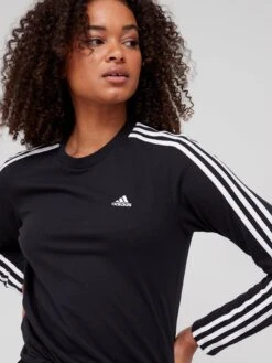 Adidas Sportswear Essentials 3-stripes Long-sleeve Top - Black/White -Sport Sphere TLCHG SQ4 0000000004 BLACK MDd