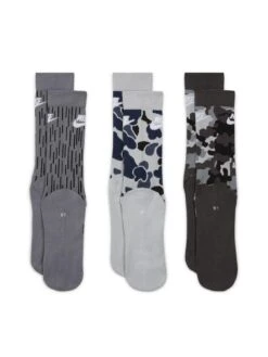Nike NSW Everyday Essential Camo Print 3 Pack Socks - Grey/Black -Sport Sphere TYNDV SQ5 0000000222 GREY BLACK SLd