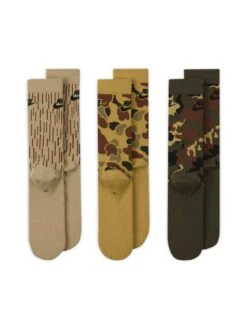 Nike 3 Pack Of Everyday Essential Camo Print Socks -  -Sport Sphere TYNDW SQ3 0000000047 GREEN SLd