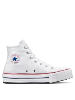 Converse Chuck Taylor All Star Hi Junior Girls Eva Lift Canvas Platform Trainers -White