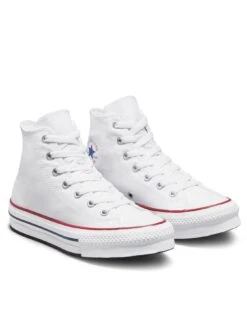 Converse Chuck Taylor All Star Hi Junior Girls Eva Lift Canvas Platform Trainers -White -Sport Sphere U3JCP SQ3 0000000013 WHITE SLs