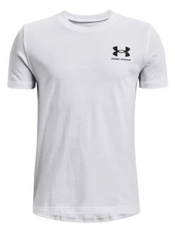 UNDER ARMOUR Boys Sportstyle Small Logo T-Shirt - White/Black