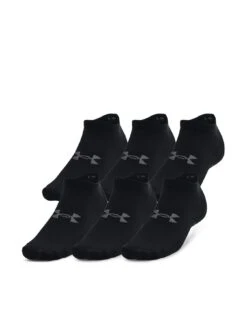 UNDER ARMOUR 6 Pack Training Essential No Show Socks - Black