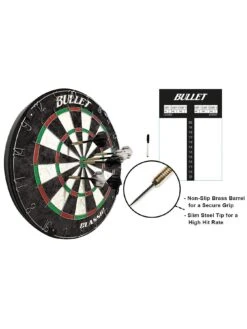 Bullet Professional Dartboard Starter Set - Includes Scoreboard, Marker Pen, Eraser, Two Sets Of Steel Darts -Sport Sphere UC3PH SQ4 0000000088 NO COLOR SLd1