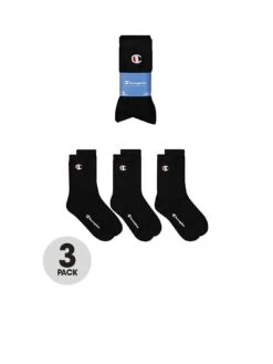 Champion 3pk Crew Socks - Black