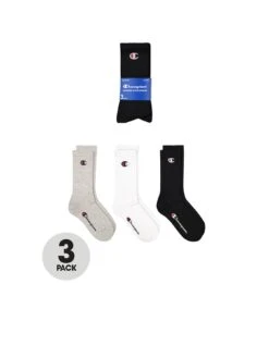 Champion 3pk Crew Socks - Black/White/Grey